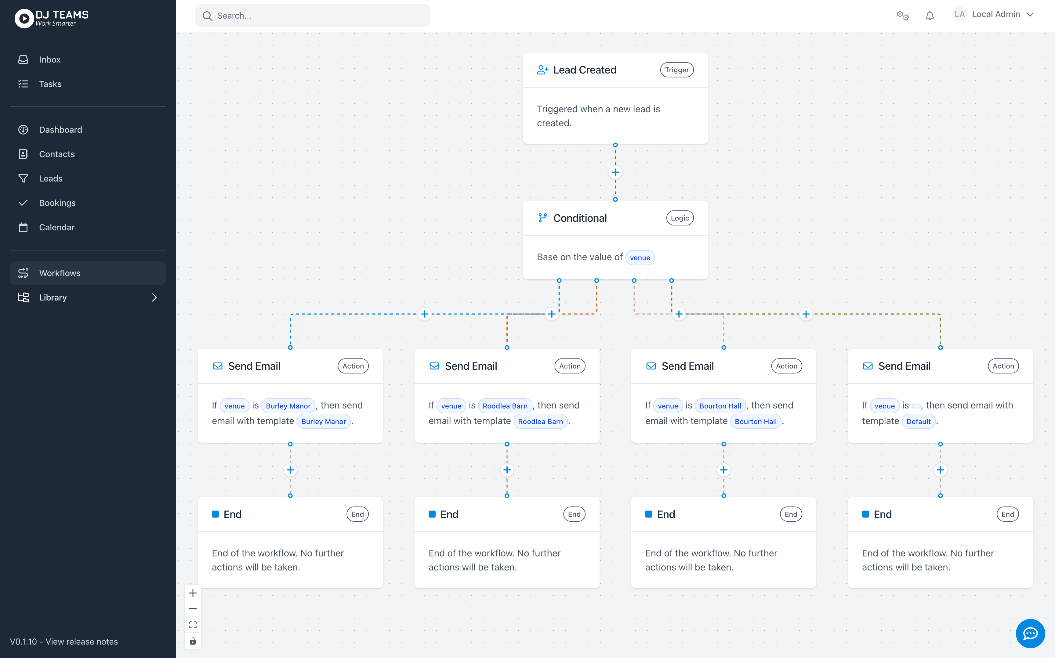 Interactive drag-and-drop workflow designer