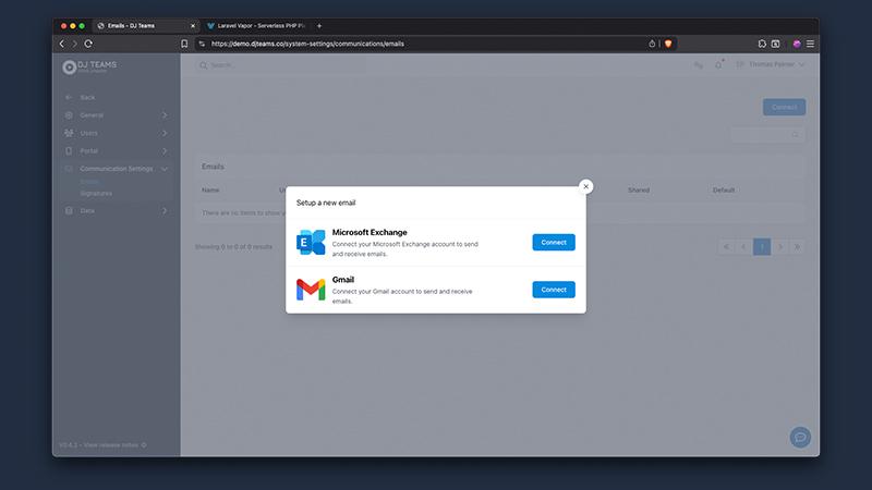 Setting up email channels for sending emails from the CRM